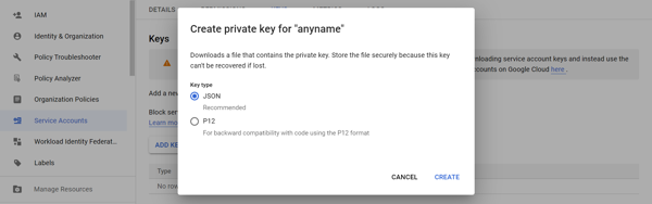 The key type The key type