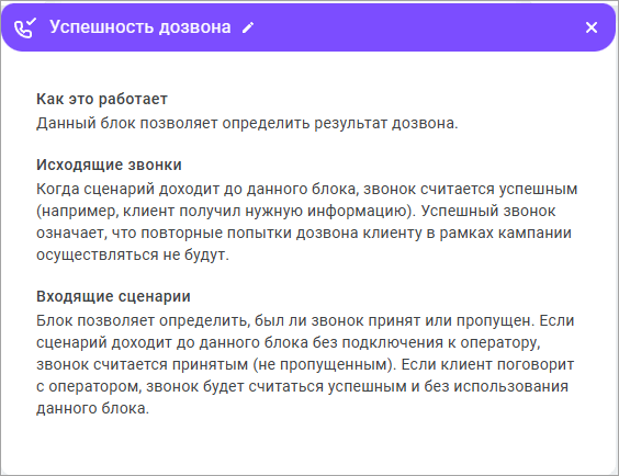 Успешность дозвона Успешность дозвона