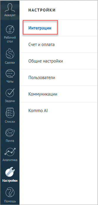 Интеграции Интеграции