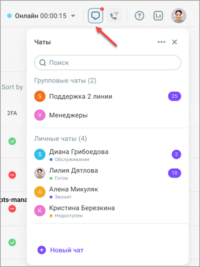 Внутренний чат Внутренний чат