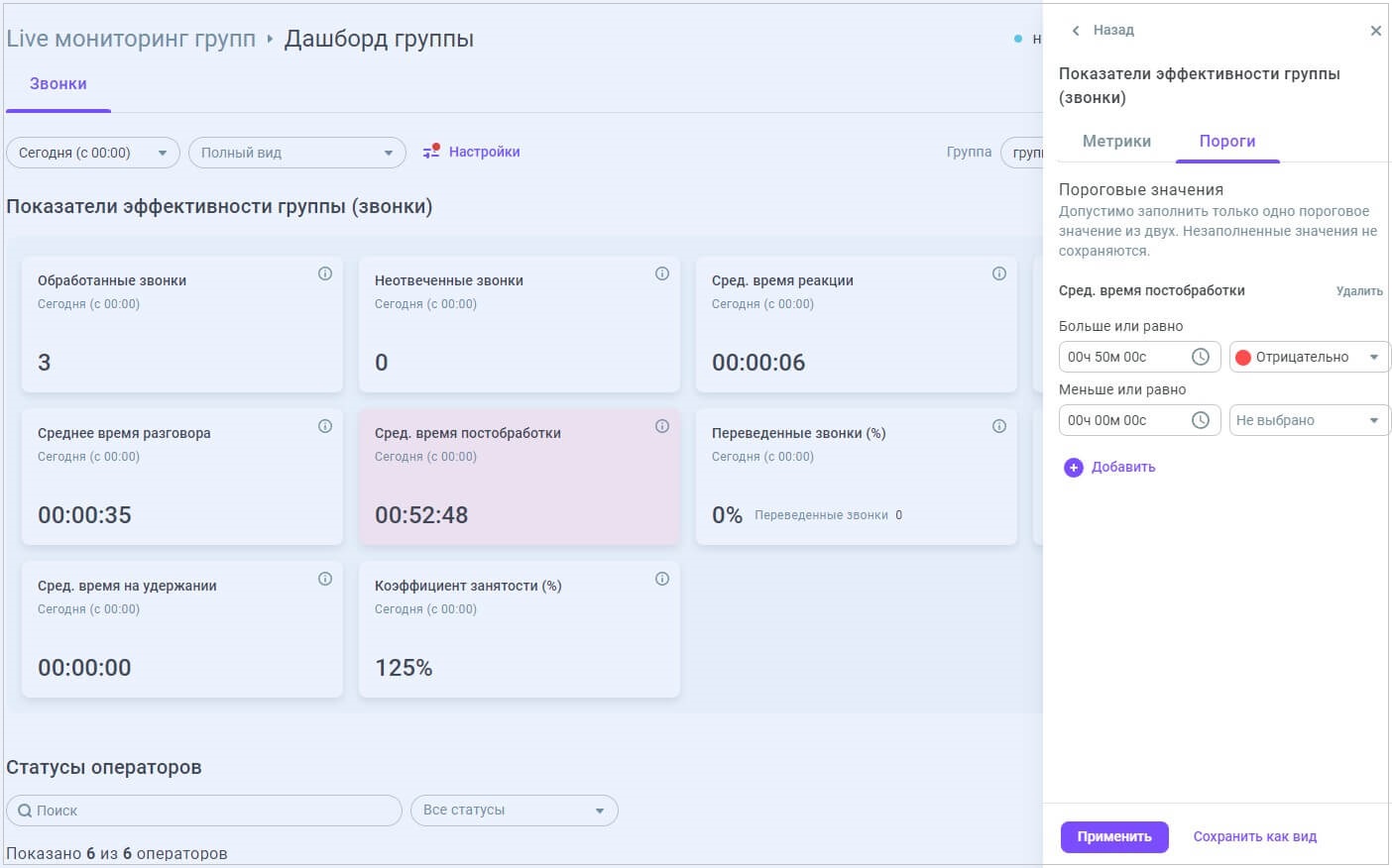 Настройки дашбордов Настройки дашбордов