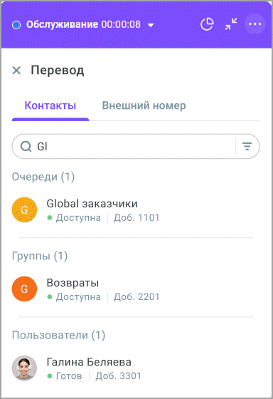 Перевод звонка Перевод звонка