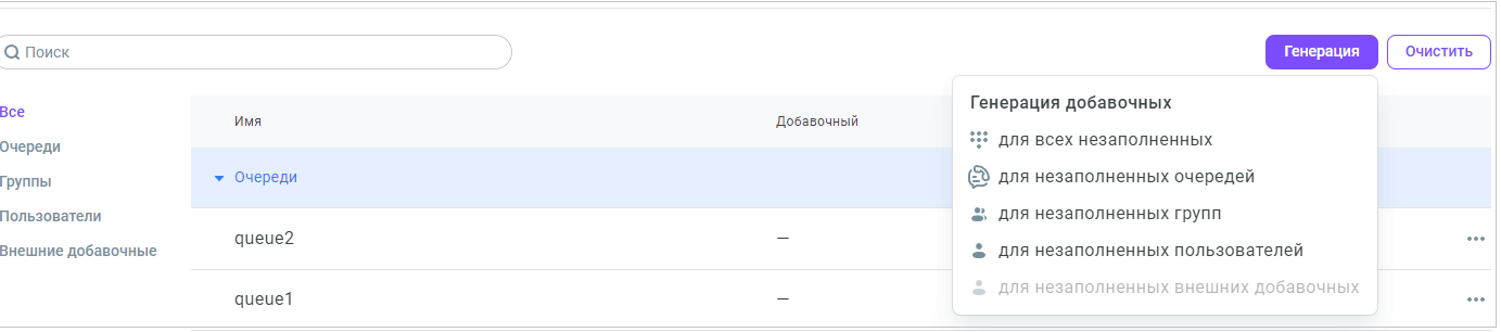 Генерация добавочных Генерация добавочных