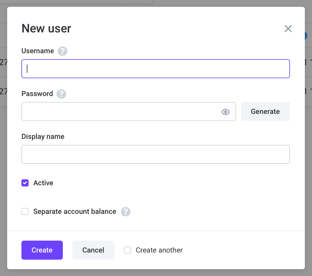 New user editor New user editor