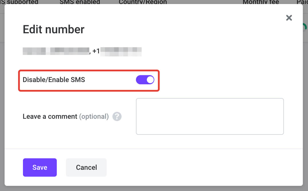Toggle SMS Toggle SMS